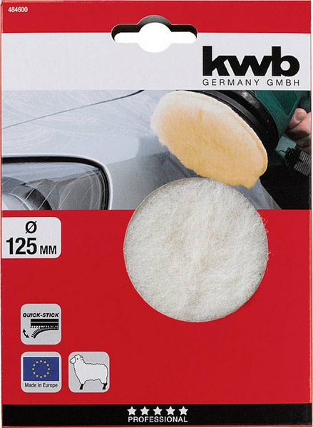 Produktbild: Kwb QUICK-STICK Polierhaube, selbsthaftend, Lammfell 484600