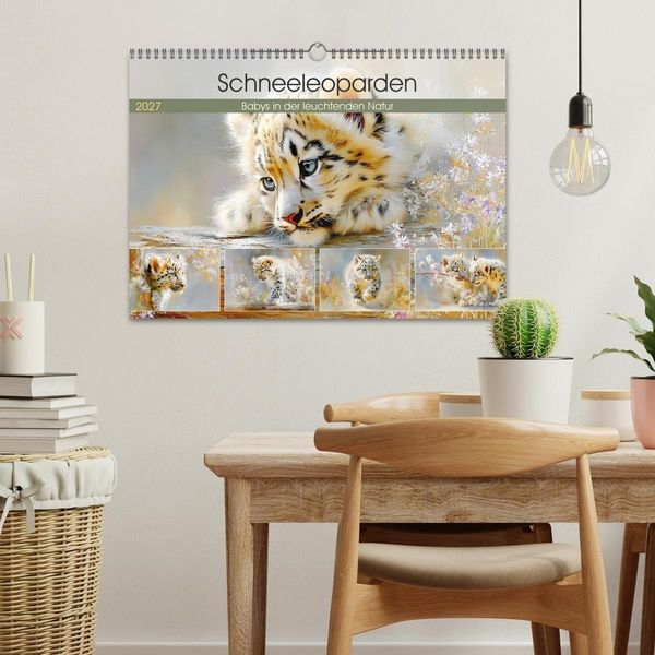 Produktbild: Schneeleoparden. Babys in der leuchtenden Natur (Wandkalender 2027 DIN A3 quer), CALVENDO Monatskalender