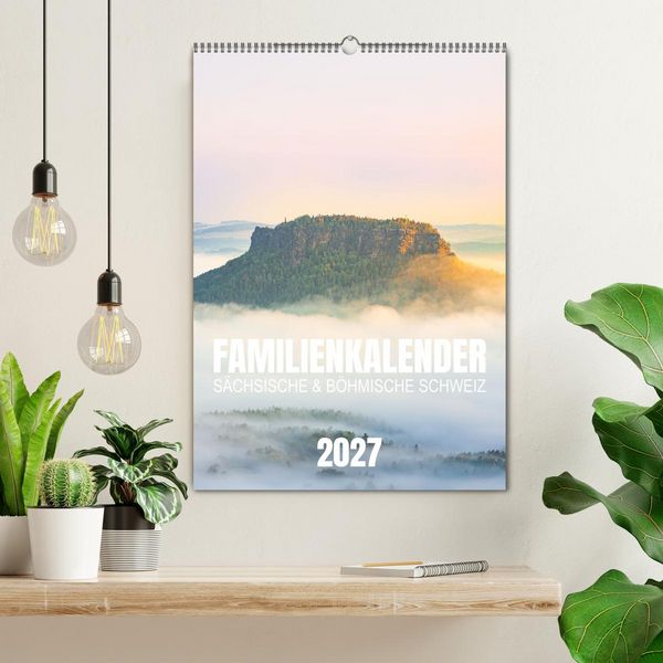 Produktbild: Familienkalender - S&auml;chsische und B&ouml;hmische Schweiz (Wandkalender 2027 DIN A2 hoch), CALVENDO Monatskalender