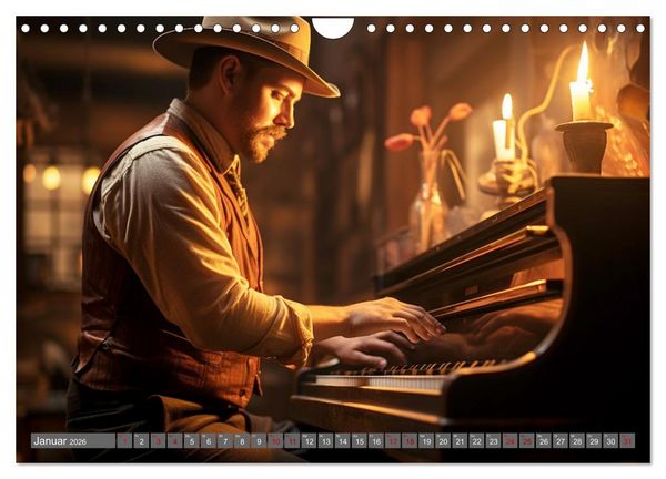 Produktbild: Tr&auml;ume aus Piano, Klavier und Fl&uuml;gel (Wandkalender 2026 DIN A4 quer), CALVENDO Monatskalender