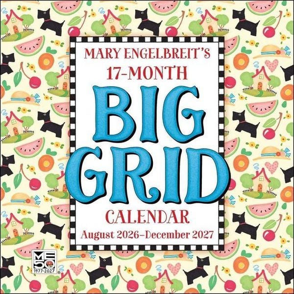 Produktbild: Mary Engelbreit's 2026-2027 17-Month Big Grid Wall Planner Calendar