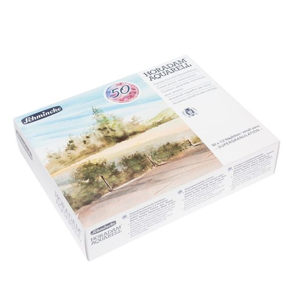 Produktbild: Schmincke Horadam Aquarell, Holzkasten, 50 x 1/2 N&auml;pfchen