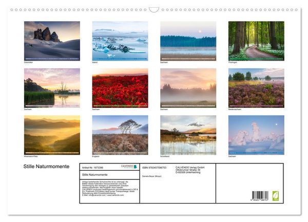 Produktbild: Stille Naturmomente (Wandkalender 2026 DIN A2 quer), CALVENDO Monatskalender