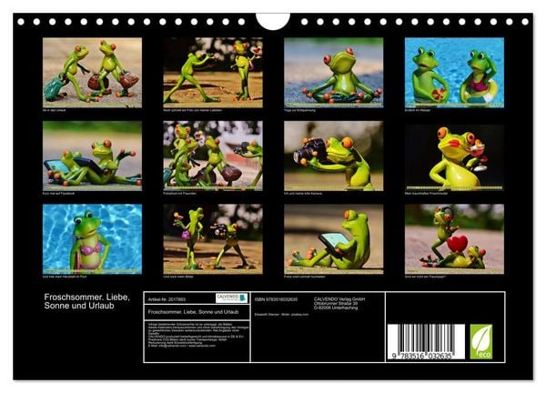 Produktbild: Froschsommer. Liebe, Sonne und Urlaub (Wandkalender 2026 DIN A4 quer), CALVENDO Monatskalender