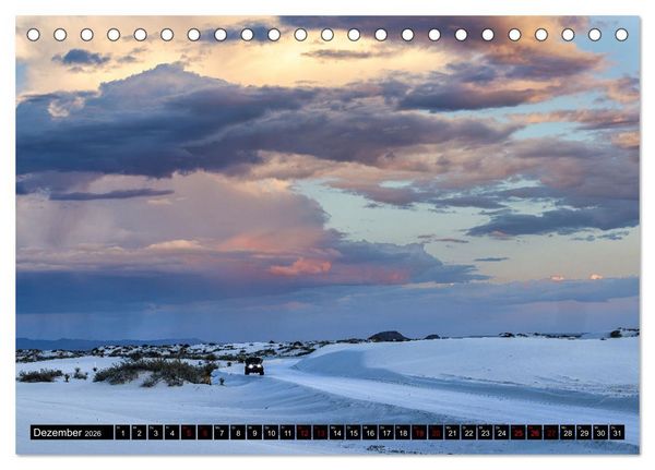 Produktbild: Wei&szlig;e Wunderwelten - White Sands National Monument (Tischkalender 2026 DIN A5 quer), CALVENDO Monatskalender