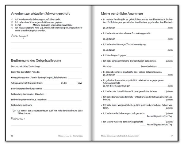 Produktbild: Mein privater Mutterpass - Meine Schwangerschaft selbst dokumentiert