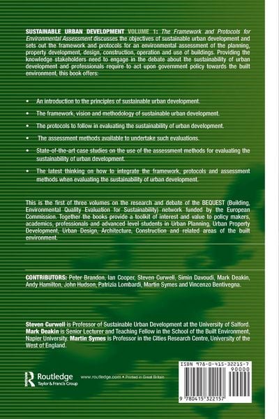Produktbild: Sustainable Urban Development Volume 1