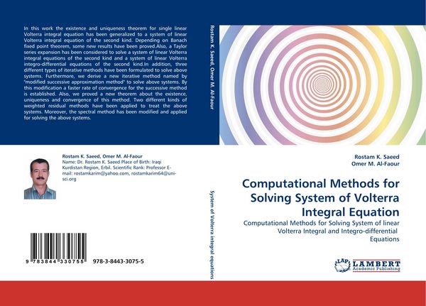 Produktbild: Computational Methods for Solving System of Volterra Integral Equation