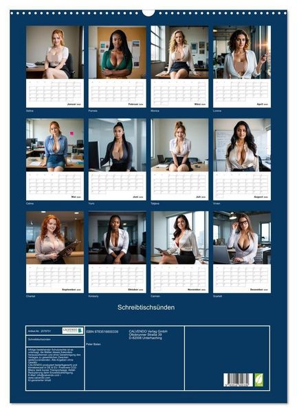 Produktbild: Schreibtischs&uuml;nden (Wandkalender 2026 DIN A2 hoch), CALVENDO Monatskalender