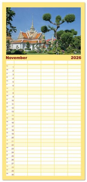 Produktbild: Familienplaner 2026 - BANGKOK Hauptstadt von Thailand mit 5 Spalten (Wandkalender, 21 x 45 cm) CALVENDO