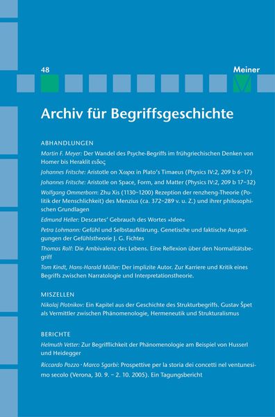 Produktbild: Archiv f&uuml;r Begriffsgeschichte. Band 48