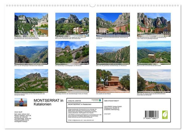 Produktbild: MONTSERRAT in Katalonien (hochwertiger Premium Wandkalender 2026 DIN A2 quer), Kunstdruck in Hochglanz