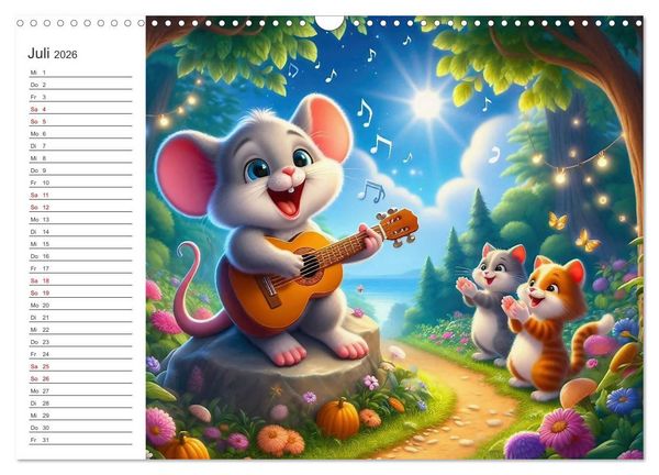 Produktbild: Musikalische Waldtiere (Wandkalender 2026 DIN A3 quer), CALVENDO Monatskalender