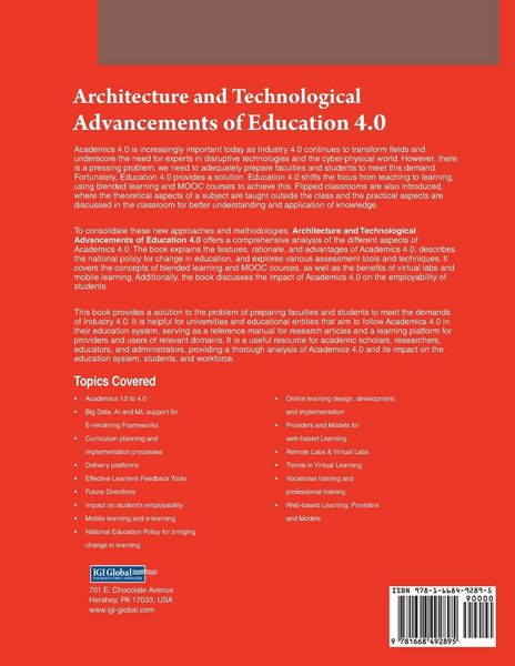 Produktbild: Architecture and Technological Advancements of Education 4.0