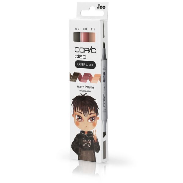 Produktbild: Copic Marker Set Ciao LAYER&MIX Warm Palette 3 St&uuml;ck Faltschachtel