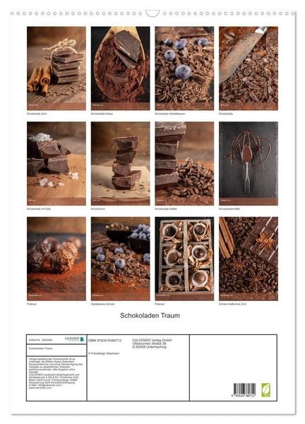 Produktbild: Schokoladen Traum (Wandkalender 2026 DIN A2 hoch), CALVENDO Monatskalender