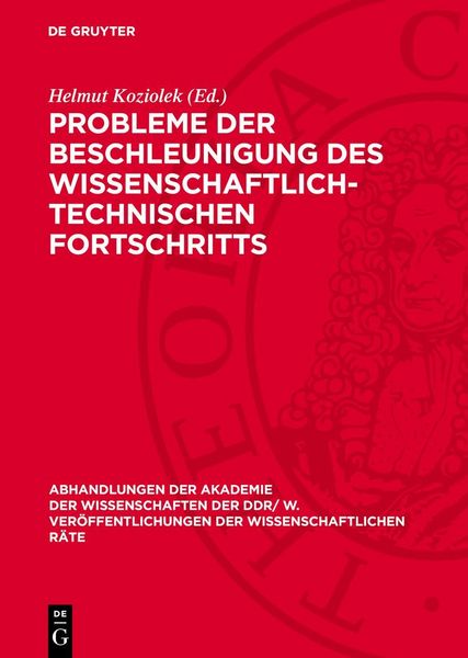 Produktbild: Probleme der Beschleunigung des wissenschaftlich-technischen Fortschritts