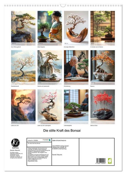 Produktbild: Die stille Kraft des Bonsai (Wandkalender 2026 DIN A2 hoch), CALVENDO Monatskalender