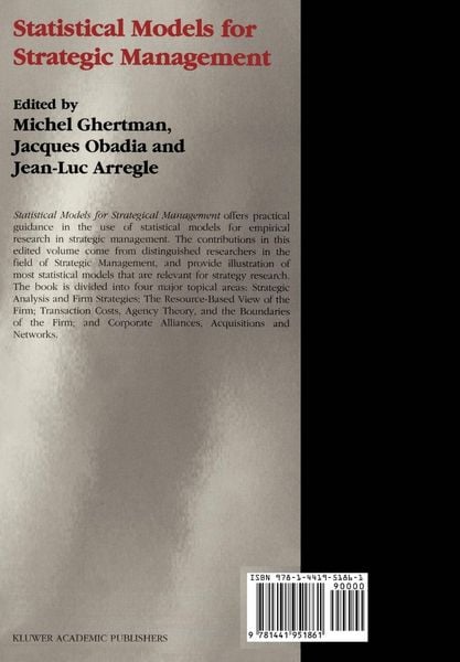 Produktbild: Statistical Models for Strategic Management