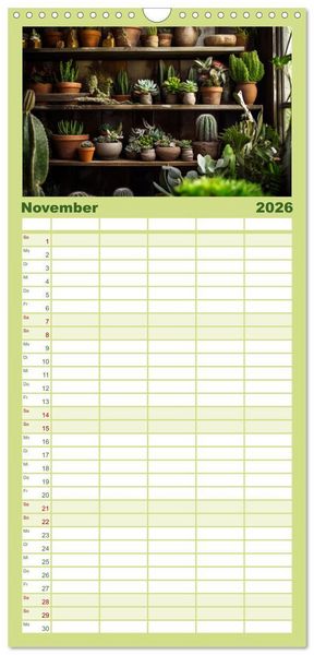 Produktbild: Familienplaner 2026 - Kaktuszauberland mit 5 Spalten (Wandkalender, 21 x 45 cm) CALVENDO