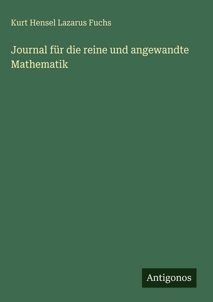 Produktbild: Journal f&uuml;r die reine und angewandte Mathematik