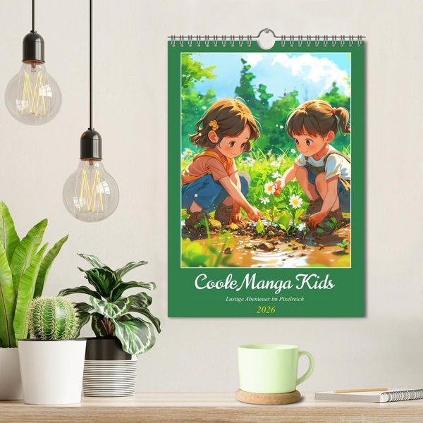 Produktbild: Coole Manga Kids. Lustige Abenteuer im Pixelreich (Wandkalender 2026 DIN A4 hoch), CALVENDO Monatskalender