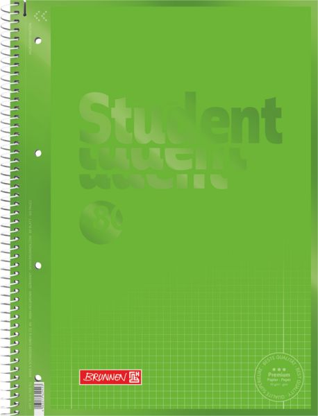 Produktbild: Brunnen Collegeblock Premium Student A4 kariert Lineatur 28 kiwi