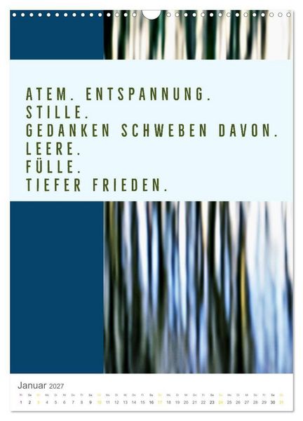 Produktbild: Tagesfarben - Poesie in Wort und Bild (Wandkalender 2027 DIN A3 hoch), CALVENDO Monatskalender