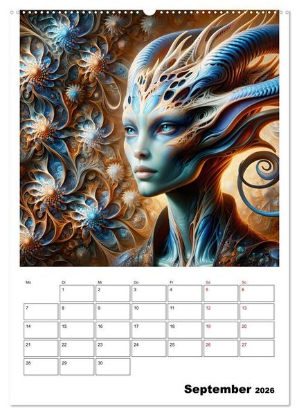 Produktbild: Extraterrestrische Eleganz (hochwertiger Premium Wandkalender 2026 DIN A2 hoch), Kunstdruck in Hochglanz