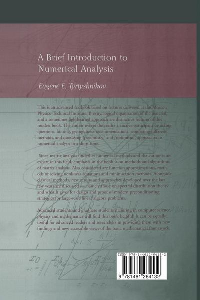 Produktbild: A Brief Introduction to Numerical Analysis