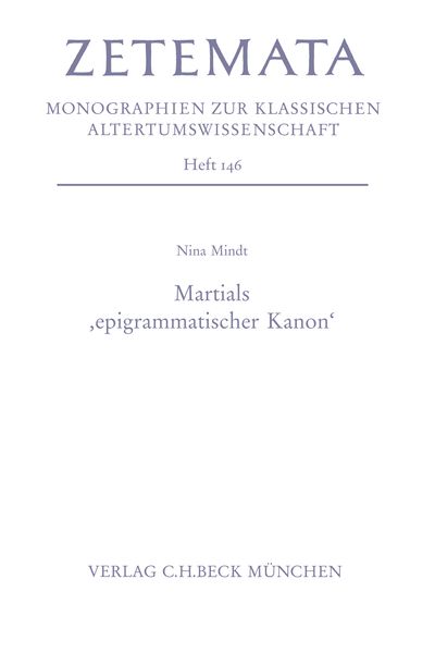 Produktbild: Martials 'epigrammatischer Kanon'