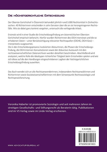 Produktbild: Die h&ouml;chstgerichtliche Entscheidung