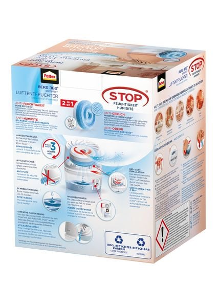 Produktbild: Pattex Luftentfeuchter, BAD 360&deg; Kompaktger&auml;t und 450 g Tab, pfirsich, 9H BADP3