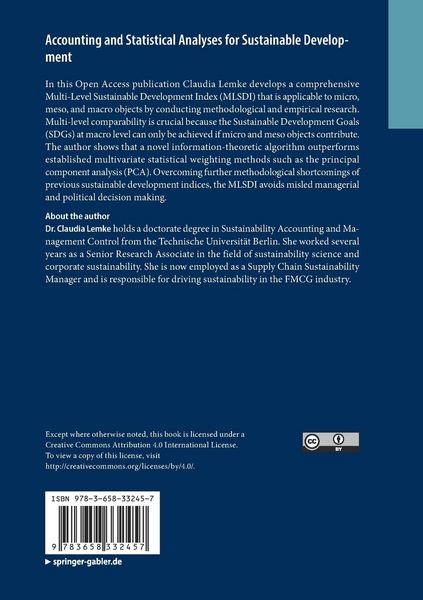 Produktbild: Accounting and Statistical Analyses for Sustainable Development