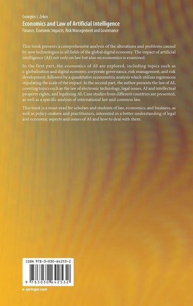 Produktbild: Economics and Law of Artificial Intelligence