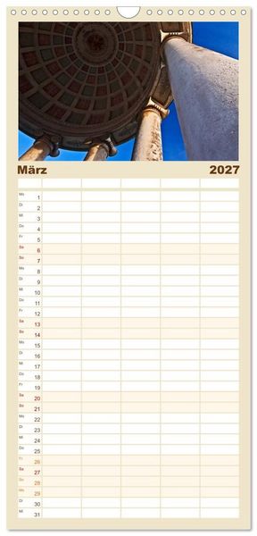 Produktbild: Familienplaner 2027 - M&uuml;nchen - Die Sch&ouml;ne mit 5 Spalten (Wandkalender, 21 x 45 cm) CALVENDO
