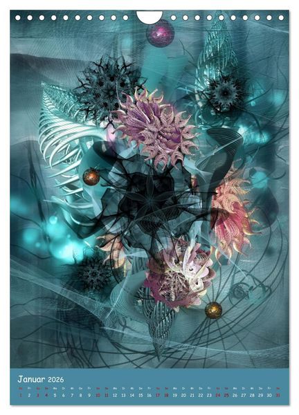 Produktbild: Florale Fraktale (Wandkalender 2026 DIN A4 hoch), CALVENDO Monatskalender