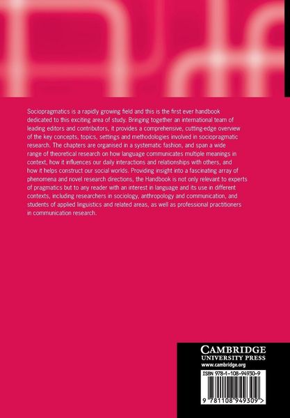 Produktbild: The Cambridge Handbook of Sociopragmatics