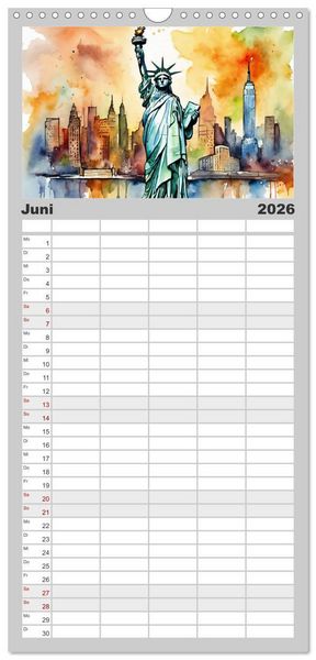 Produktbild: Familienplaner 2026 - Sehenswertes rund um die Welt mit 5 Spalten (Wandkalender, 21 x 45 cm) CALVENDO