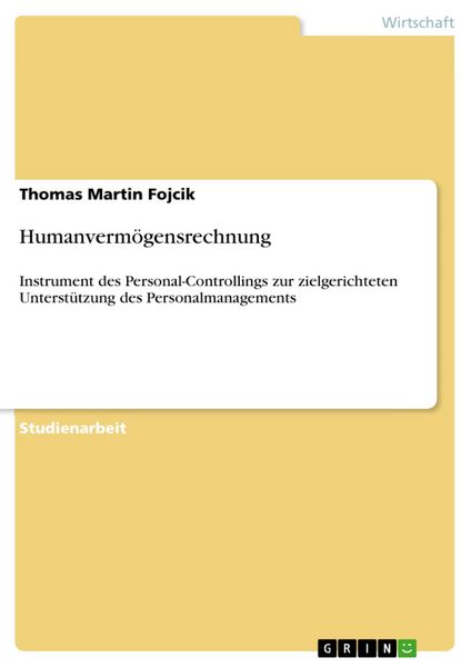 Produktbild: Humanverm&ouml;gensrechnung