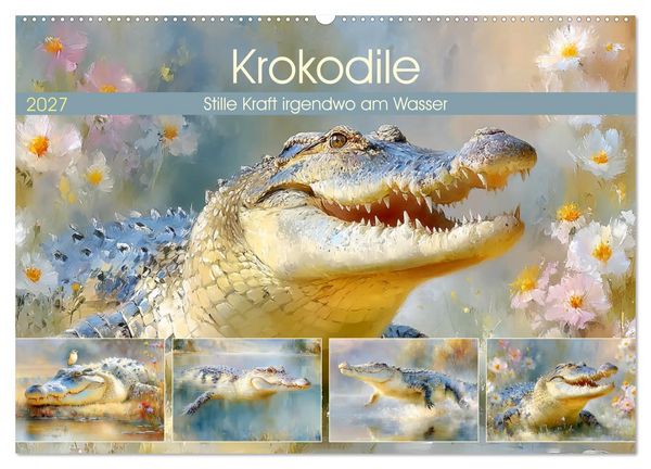 Produktbild: Krokodile. Stille Kraft irgendwo am Wasser (Wandkalender 2027 DIN A2 quer), CALVENDO Monatskalender