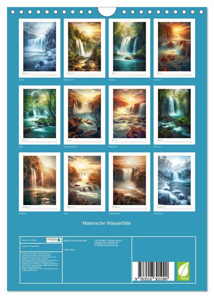 Produktbild: Malerische Wasserf&auml;lle (Wandkalender 2026 DIN A4 hoch), CALVENDO Monatskalender