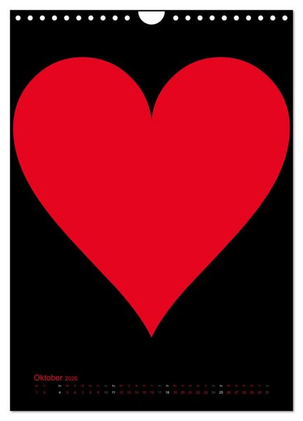 Produktbild: Foto- und Bastelkalender &bdquo;LIEBE&ldquo; in der Farbe Schwarz (Wandkalender 2026 DIN A4 hoch), CALVENDO Monatskalender