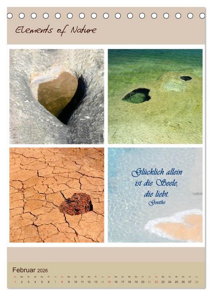 Produktbild: Elements of Nature (Tischkalender 2026 DIN A5 hoch), CALVENDO Monatskalender