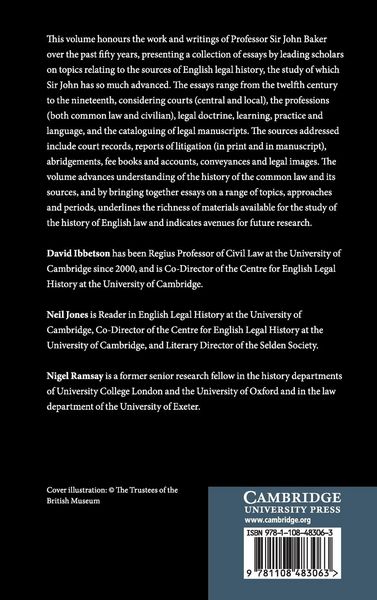 Produktbild: English Legal History and its Sources