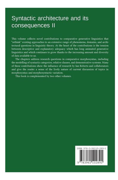 Produktbild: Syntactic architecture and its consequences II