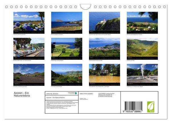 Produktbild: Azoren - Ein Naturerlebnis (Wandkalender 2026 DIN A4 quer), CALVENDO Monatskalender