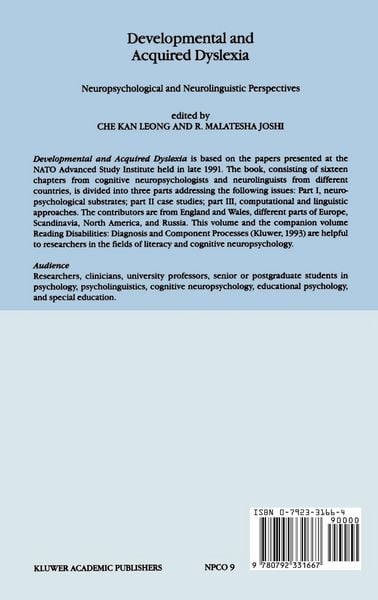 Produktbild: Developmental and Acquired Dyslexia