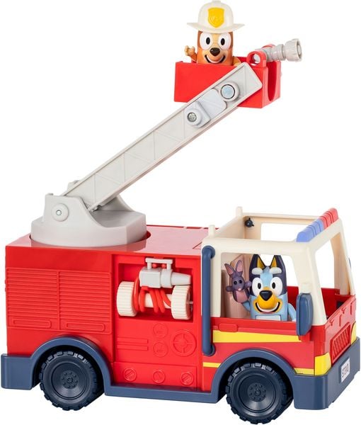 Produktbild: Moose Toys 300292 - BLUEY Feuerwehr mit Bingo & Bluey Figuren, ausrollbarer Schlauch & abnehmbare Leiter