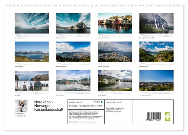 Produktbild: Nordkapp - Norwegens K&uuml;stenlandschaft (hochwertiger Premium Wandkalender 2026 DIN A2 quer), Kunstdruck in Hochglanz
